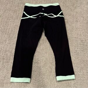 lululemon athletica Cropped Leggings with Mint Accents - 4